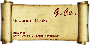 Grauner Cseke névjegykártya